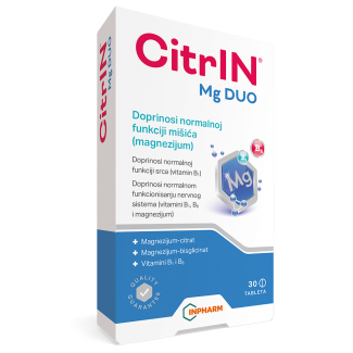 CitrIN Mg DUO, magnezijum citrat + magnezijum bisglicinat, 30 tableta CitrIN Mg DUO, magnezijum citrat + magnezijum bisglicinat, 30 tableta