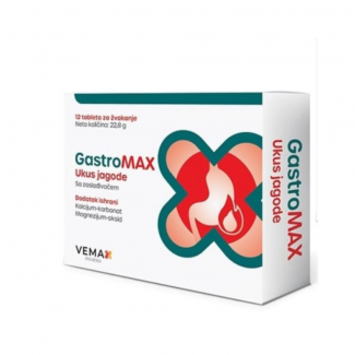 GastroMax - ukus jagode 12 tableta za žvakanje