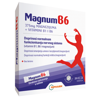 MAGNUM B6, magnezijum, 20 kesica MAGNUM B6, magnezijum, 20 kesica