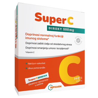 Super C direct 500 mg, vitamin C, 20 kesica